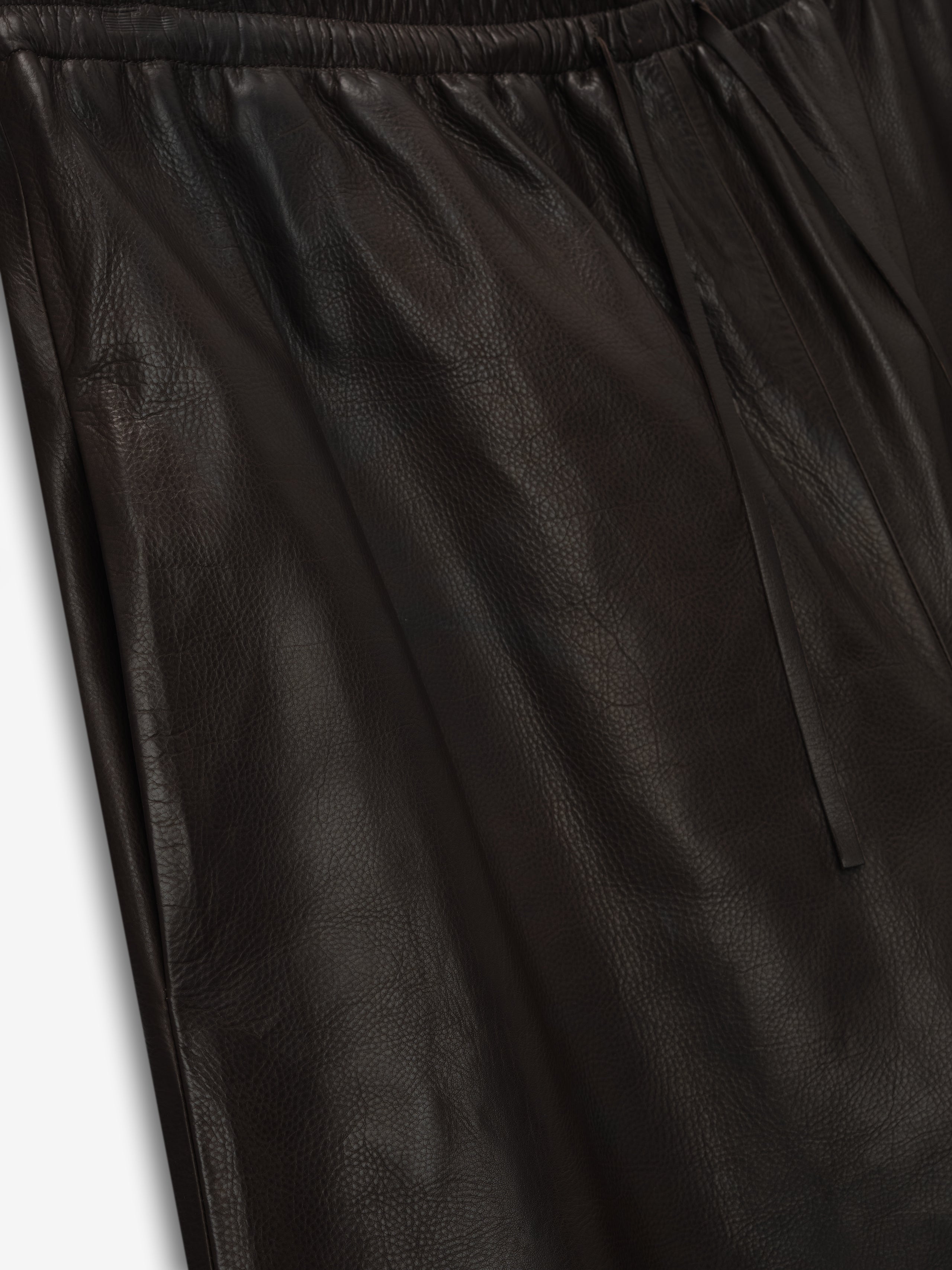 Womens Leather Drawstring Shorts