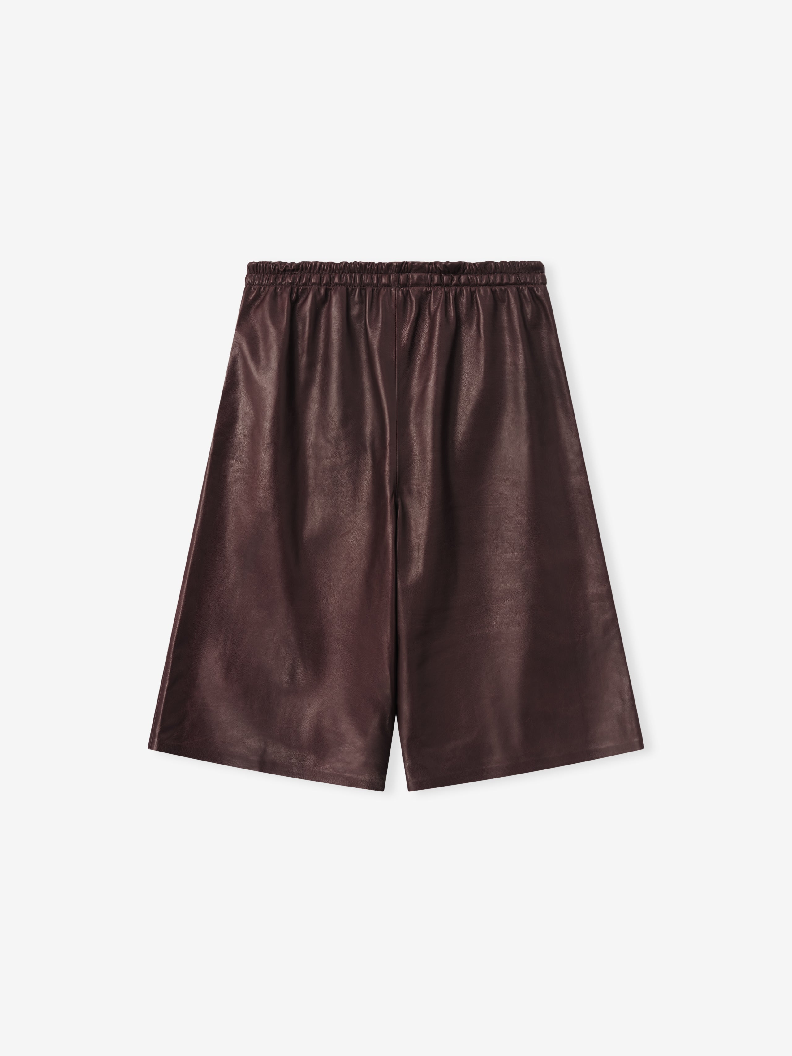 Womens Leather Drawstring Shorts