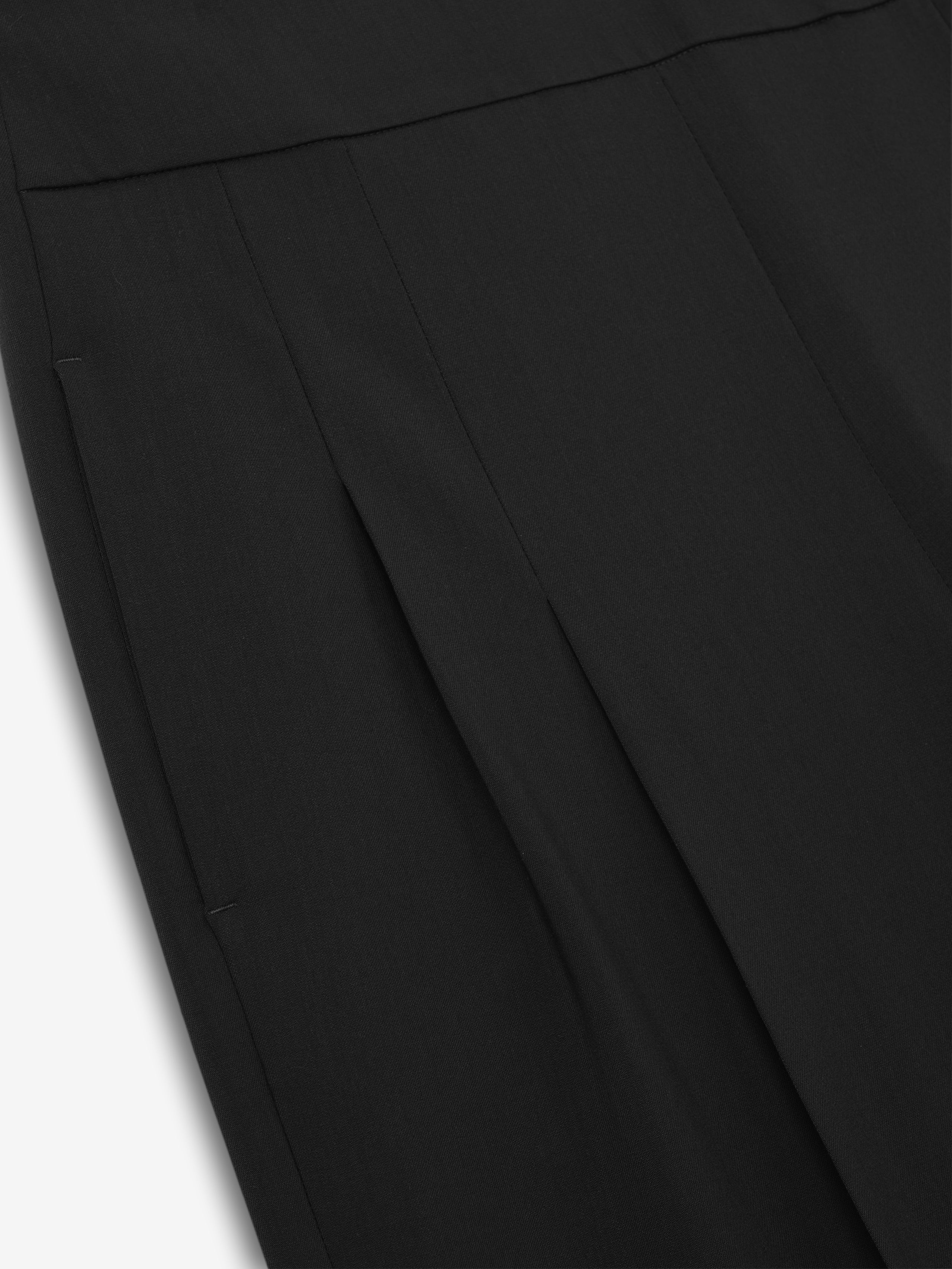 Womens Superfine Wool Twill Wide Leg Pants