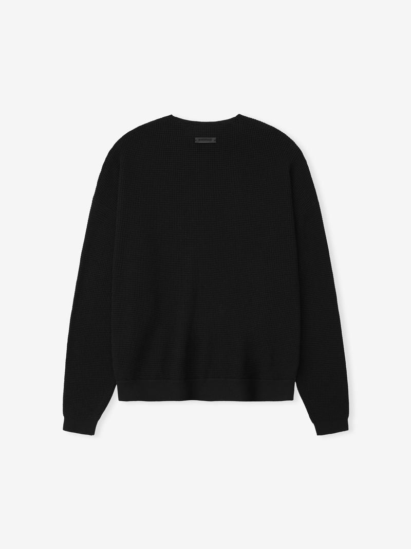Waffle Crewneck 90s Sweater