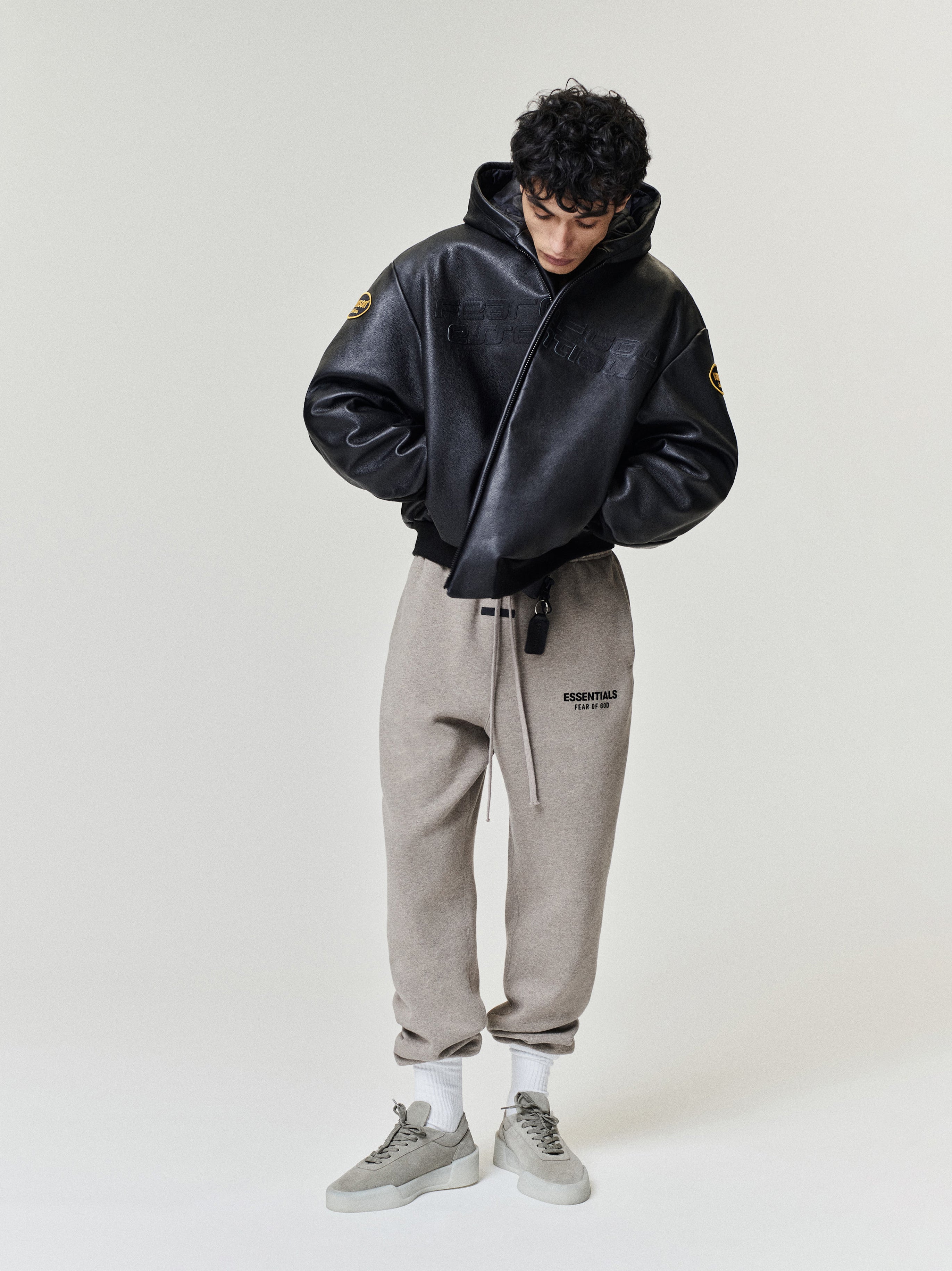 Vanson Essentials Leather Hooded Bomber