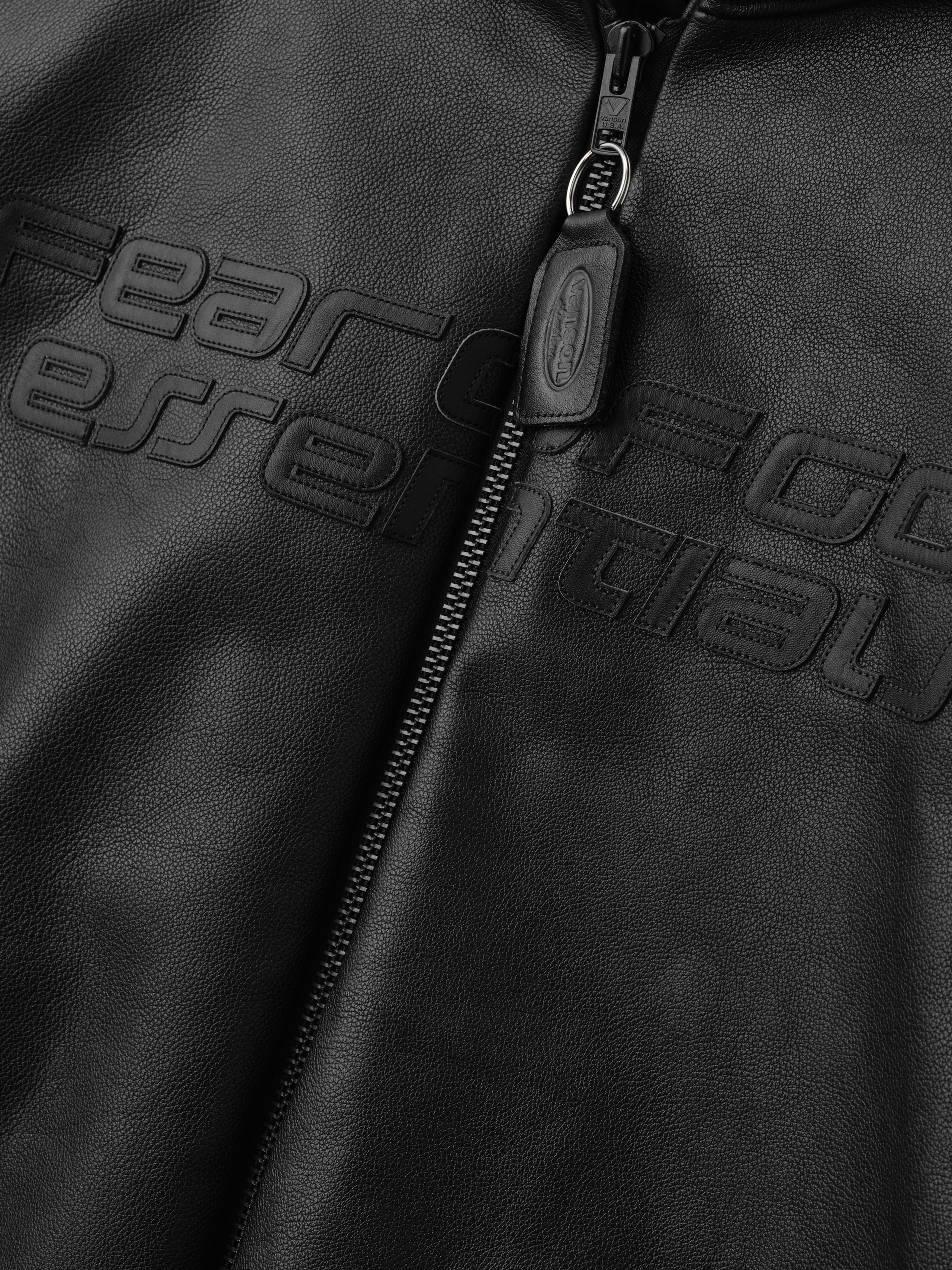 Vanson Essentials Leather Hooded Bomber